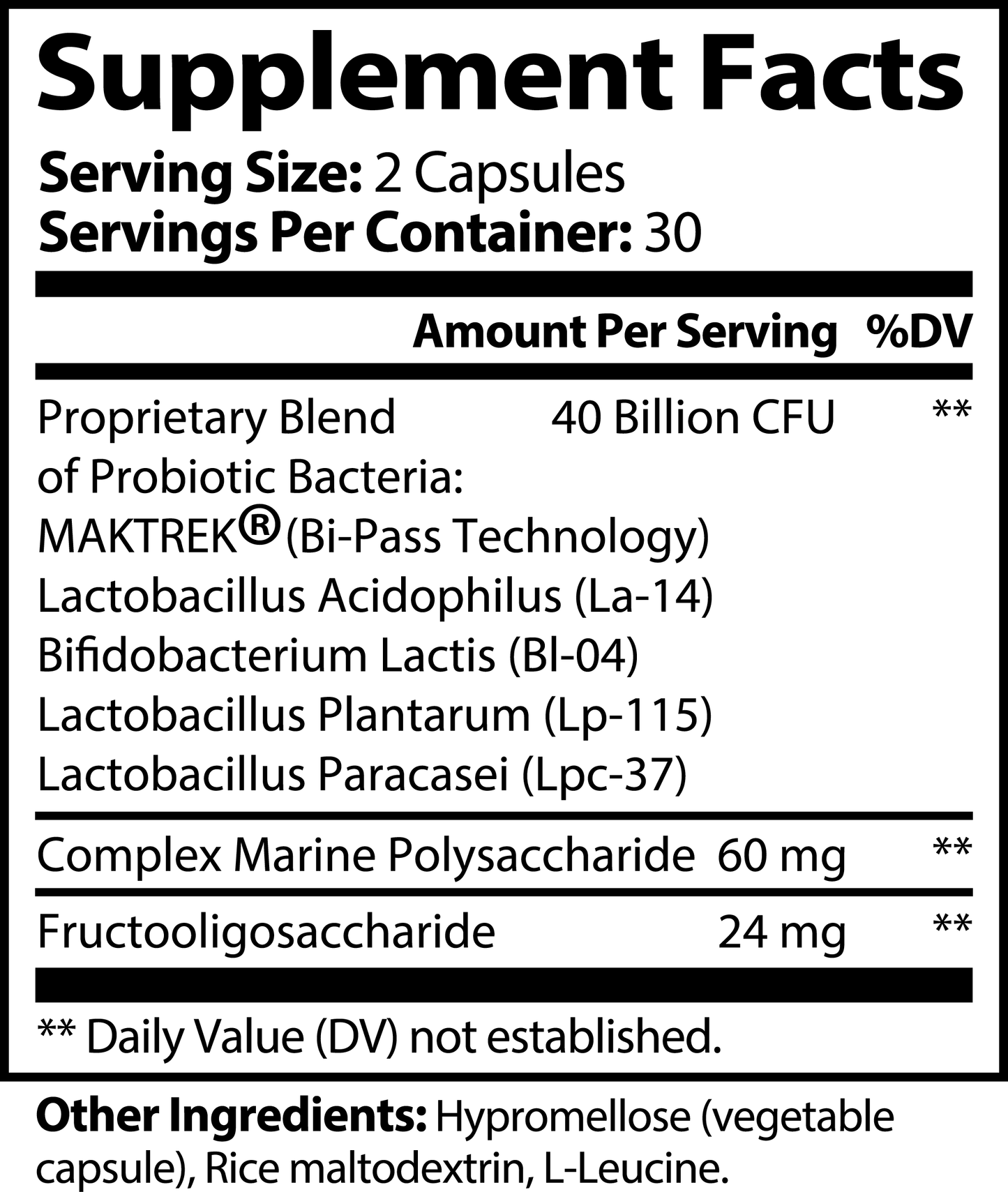 PROBIOTIC 40 BILLION WITH PREBIOTICS