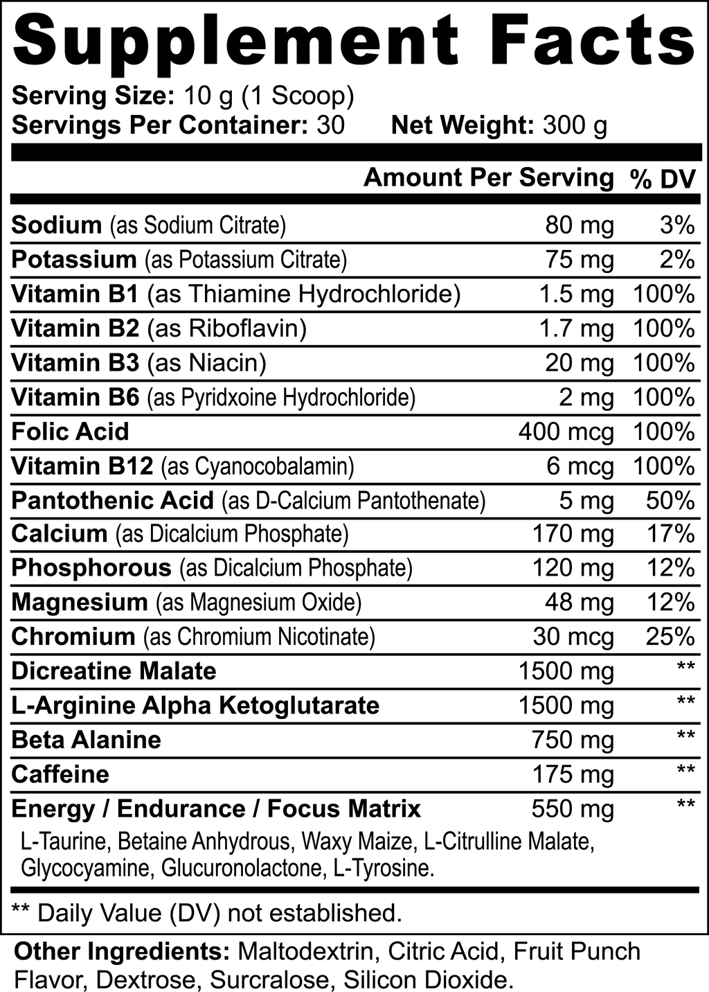NITRIC SHOCK PRE-WORKOUT - FRUIT PUNCH